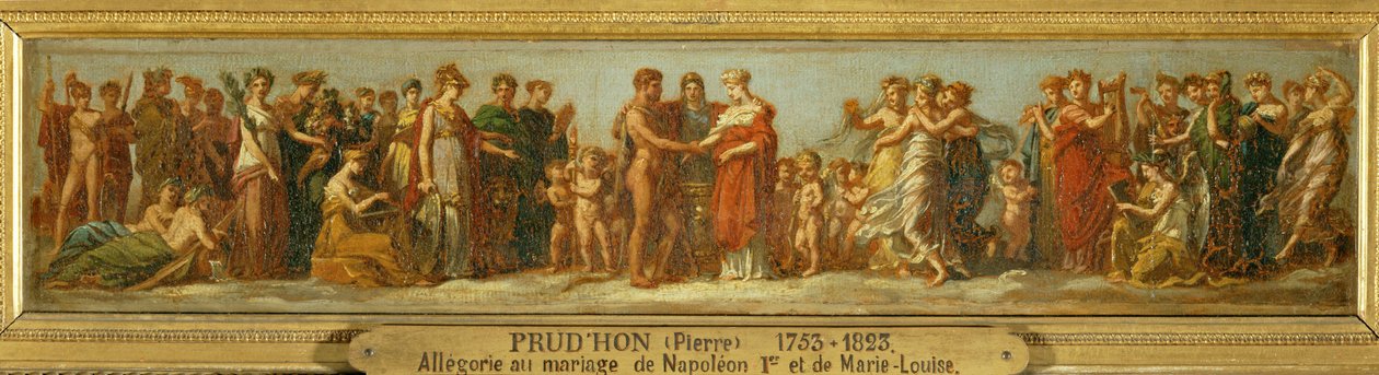 Noces de Hebe et Hercule, alegorie o svatbě Napoleona I. a Marie Luisy... od Pierre Paul (attr. to) Prud