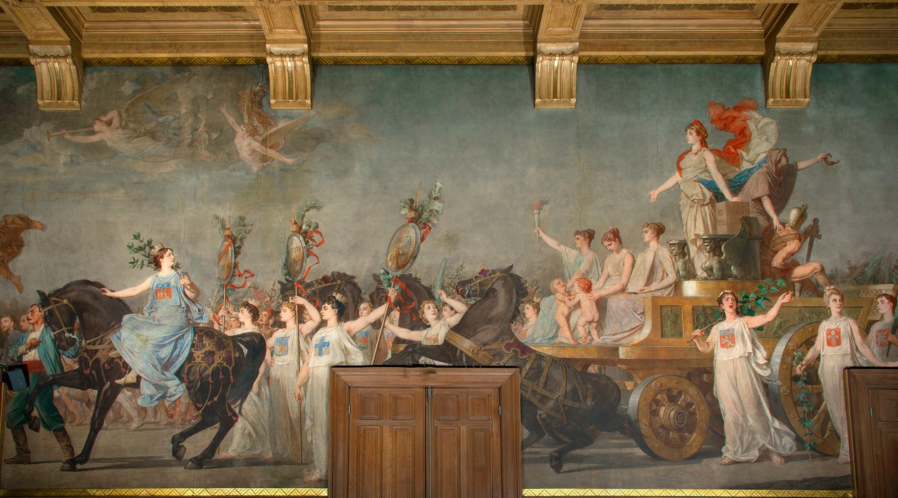Freska "" Triumph of the Republique "" od Pierre Paul Lêon Glaize