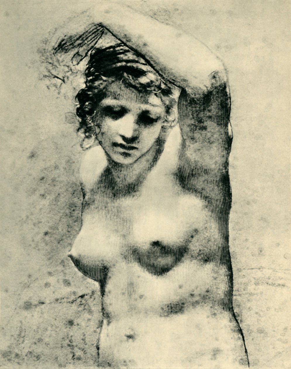 Ženský akt zvedající jednu paži, c1800, 
