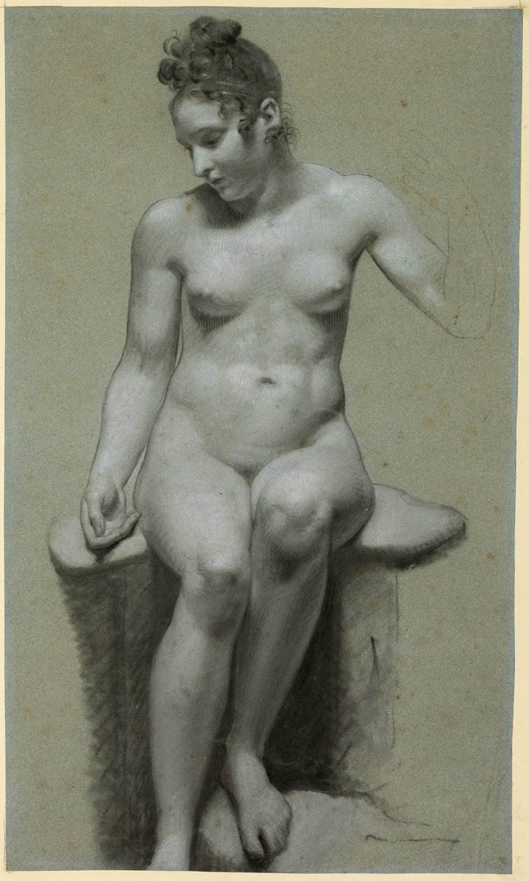 Sedící ženský akt od Pierre Paul Prud