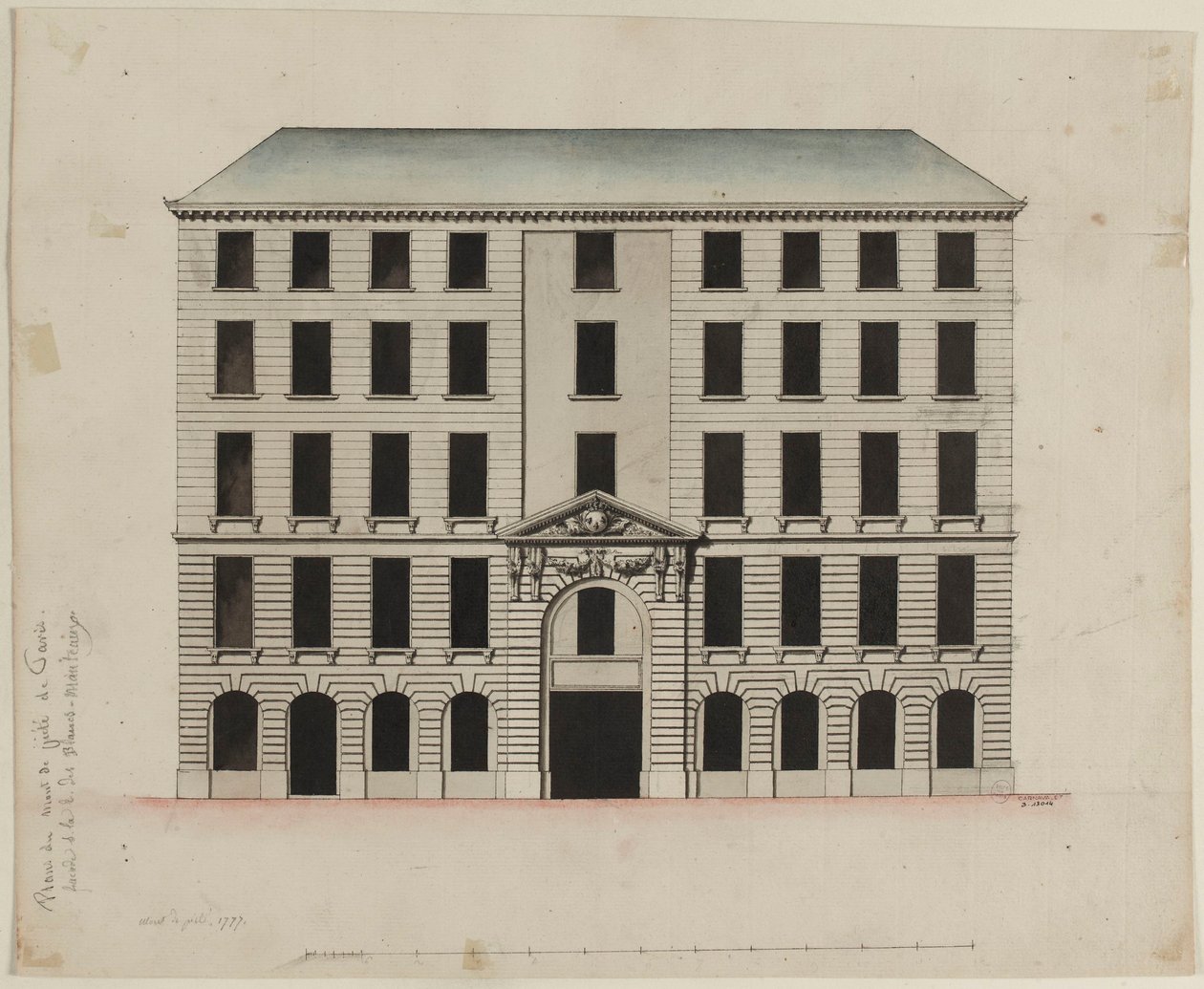 Fasáda Mont-de-Piété na rue des Blancs-Manteaux od Pierre Payen
