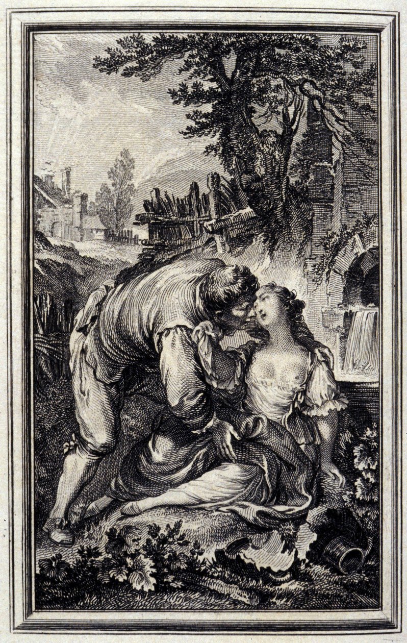 La Cruche - v “”Příběhy a povídky ve verších”” od Jean La Fontaine. 1776. Ilustrace P. P. Choffard. od Pierre Philippe Choffard