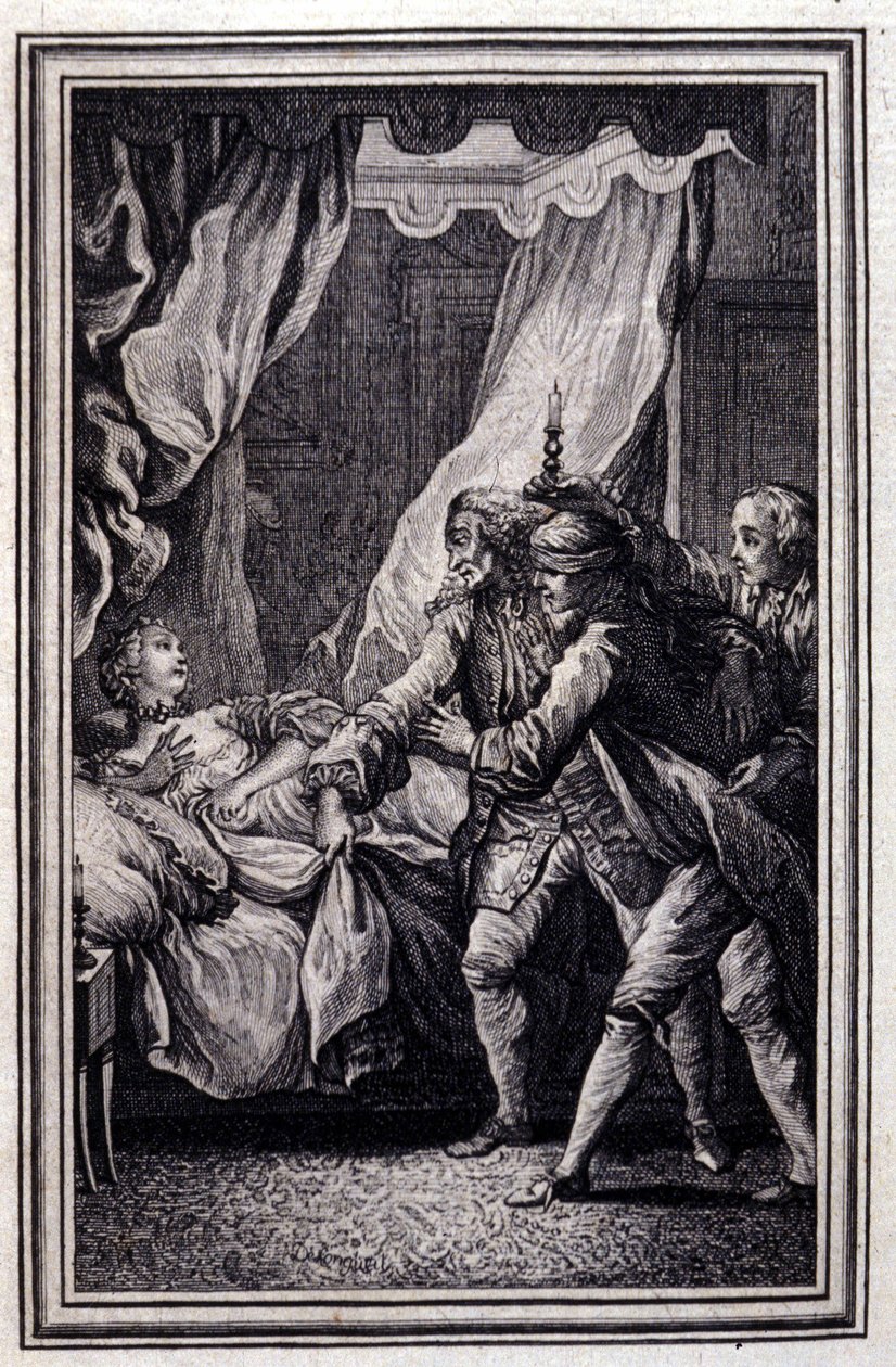 La Mandragore - v "" Příběhy a povídky ve verších "" Jean La Fontaine. 1776. Ilustrace P. P. Choffard. od Pierre Philippe Choffard