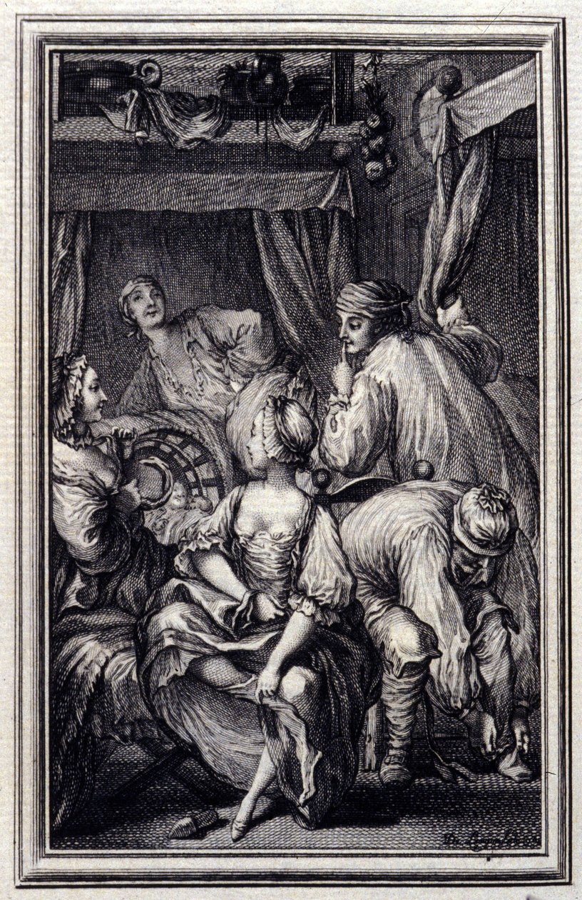 Le Cradle - v "" Příběhy a povídky ve verších "" Jean La Fontaine. 1776. Ilustrace P. P. Choffard. od Pierre Philippe Choffard