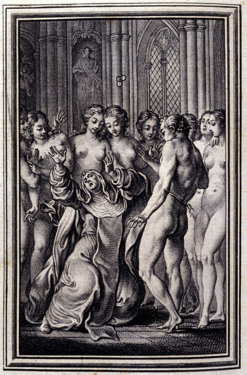 Le Glouches - v "" Příběhy a povídky ve verších "" Jean La Fontaine. 1776. Ilustrace P. P. Choffard. od Pierre Philippe Choffard