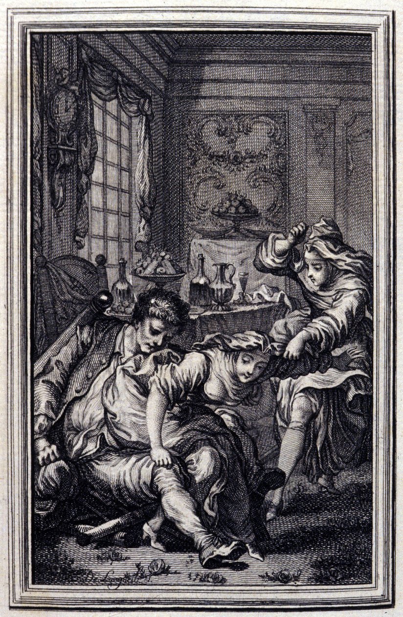 Netopýr - v "" Příběhy a zprávy ve verších "" od Jean La Fontaine. 1776. Ilustrace P. P. Choffard. od Pierre Philippe Choffard