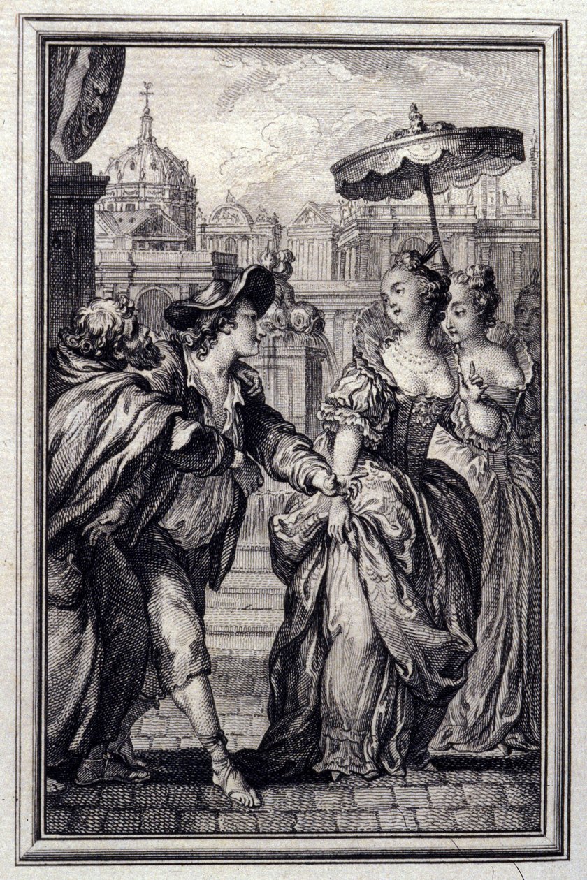 Les Oies du Pere Philippe - v "" Příběhy a povídky ve verších "" Jean La Fontaine. 1776. Ilustrace P. P. Choffard. od Pierre Philippe Choffard