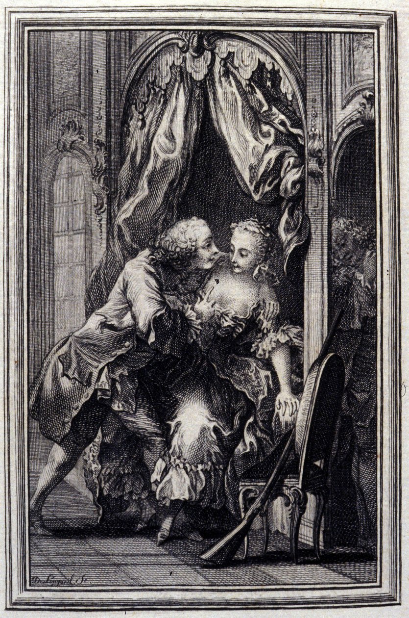 Nedorozumění - v „“Příběhy a povídky ve verších”” od Jean La Fontaine. 1776. Ilustrace P. P. Choffard. od Pierre Philippe Choffard
