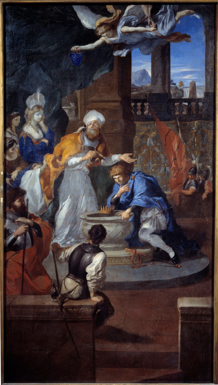 Clovisův křest v Remeši 25. prosince 496. Obraz Pierra Pugeta (1620 - 1694) od Pierre Puget