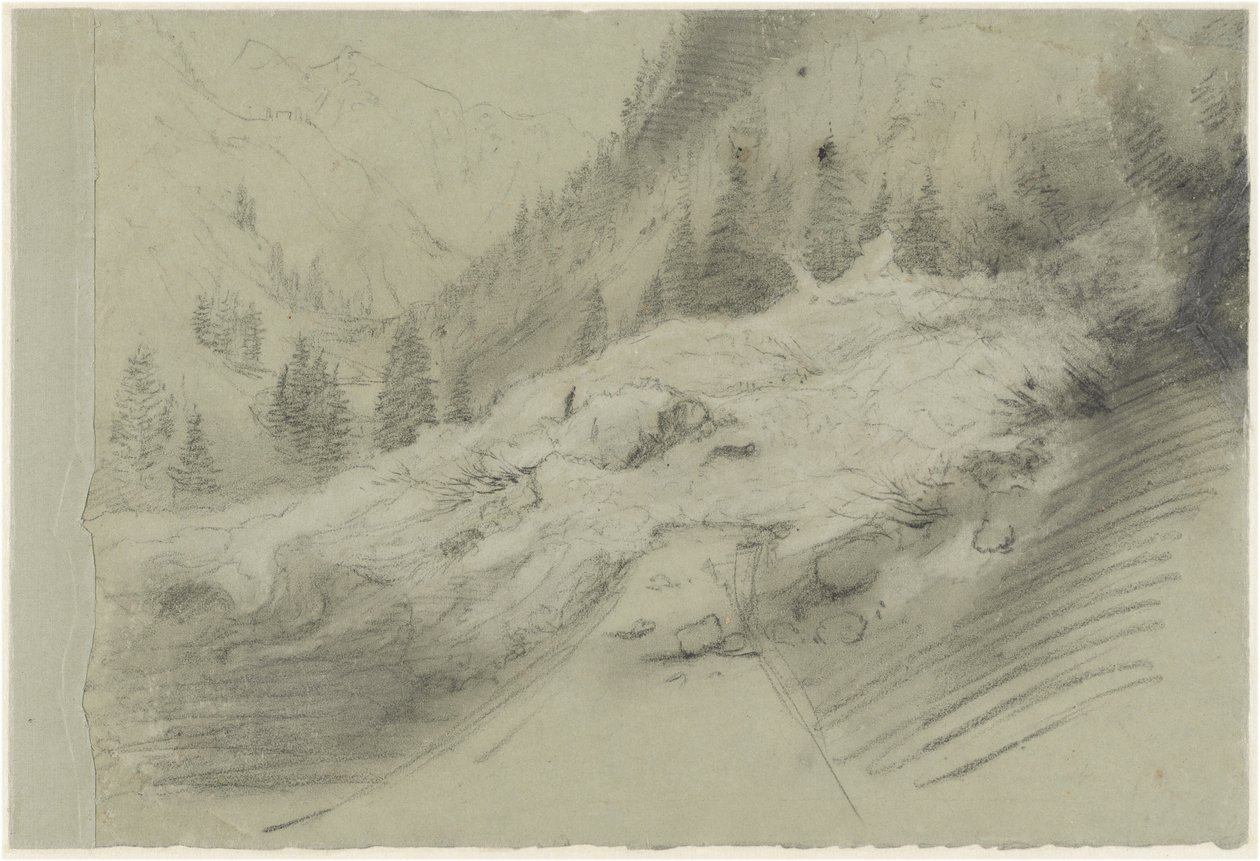 Lavina v alpské krajině od Pierre Puvis de Chavannes