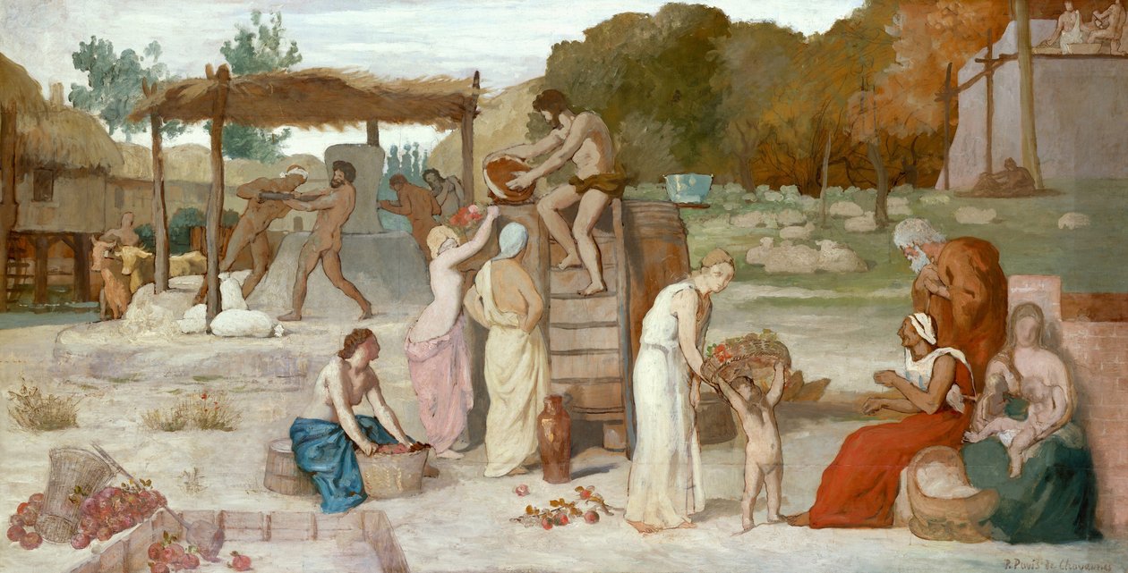 Cider, cca 1864 (olej na papíře, položeno na plátně) od Pierre Puvis de Chavannes