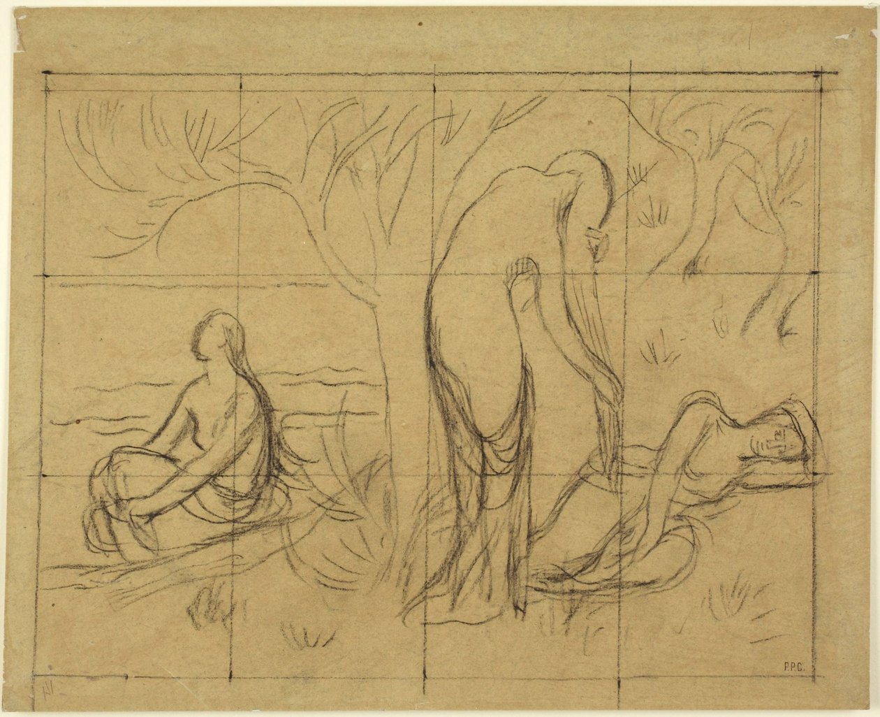 Studie kompozice od Pierre Puvis de Chavannes