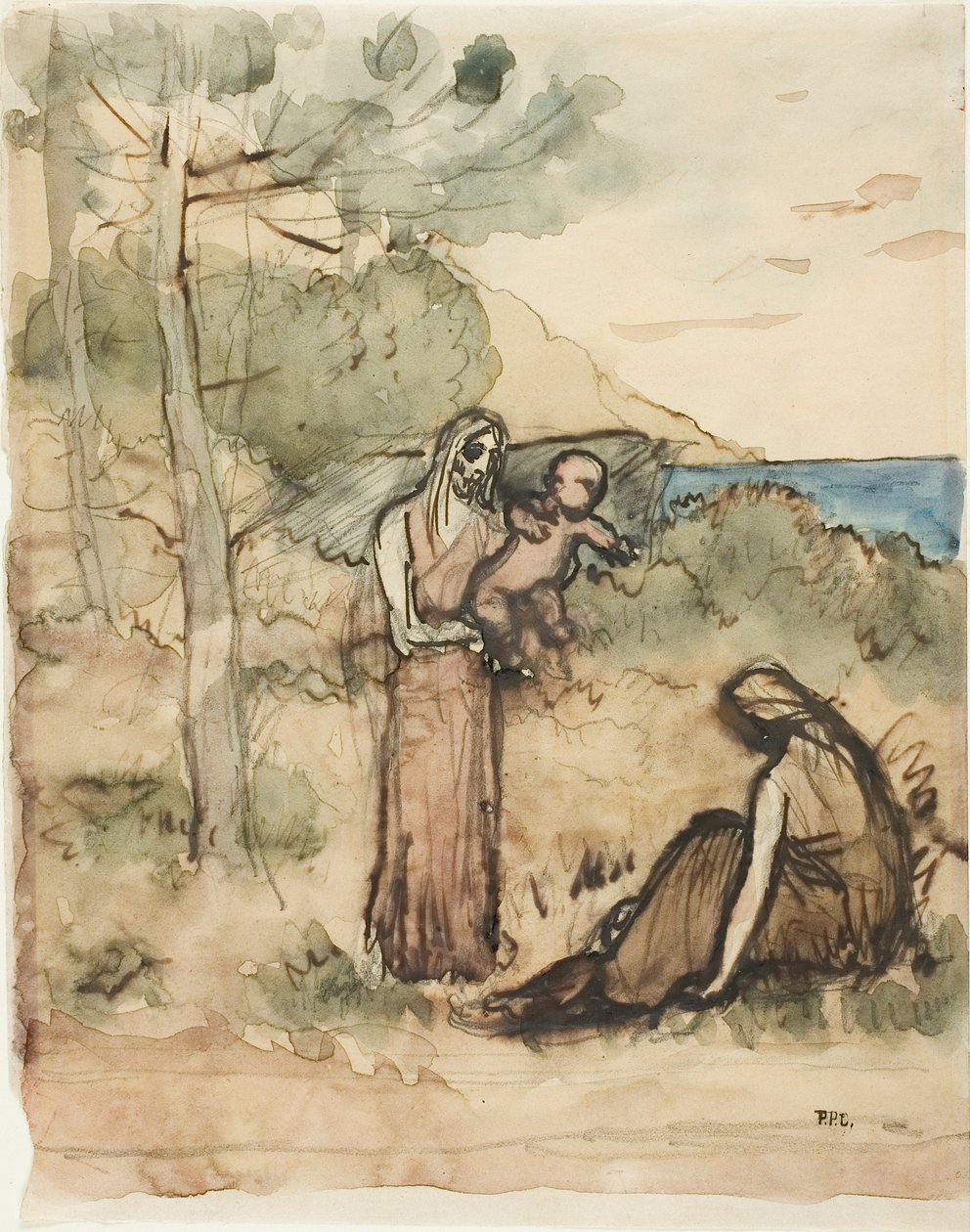 Rybářská rodina od Pierre Puvis de Chavannes