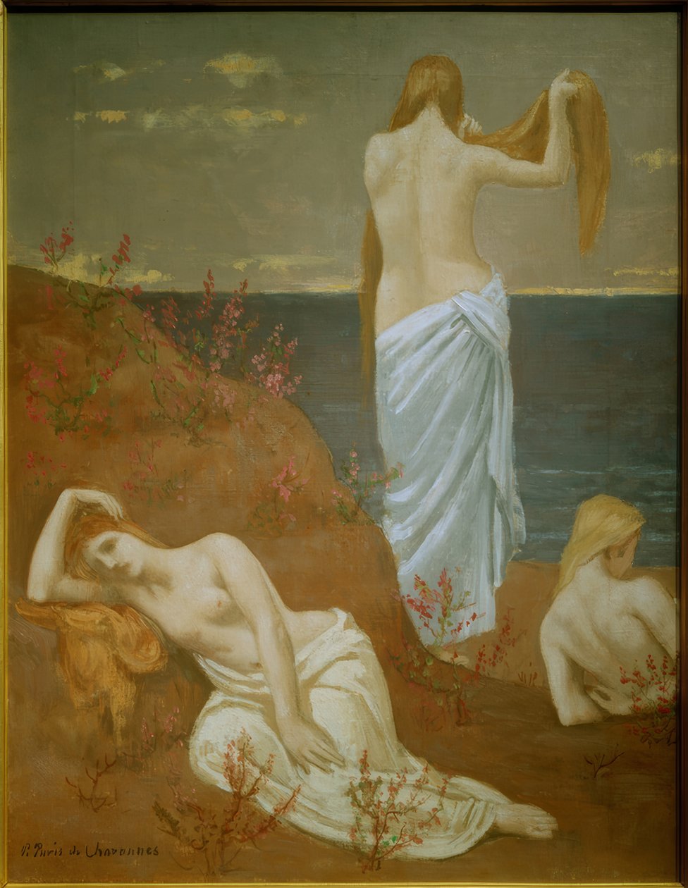 Mladé ženy u moře od Pierre Puvis de Chavannes