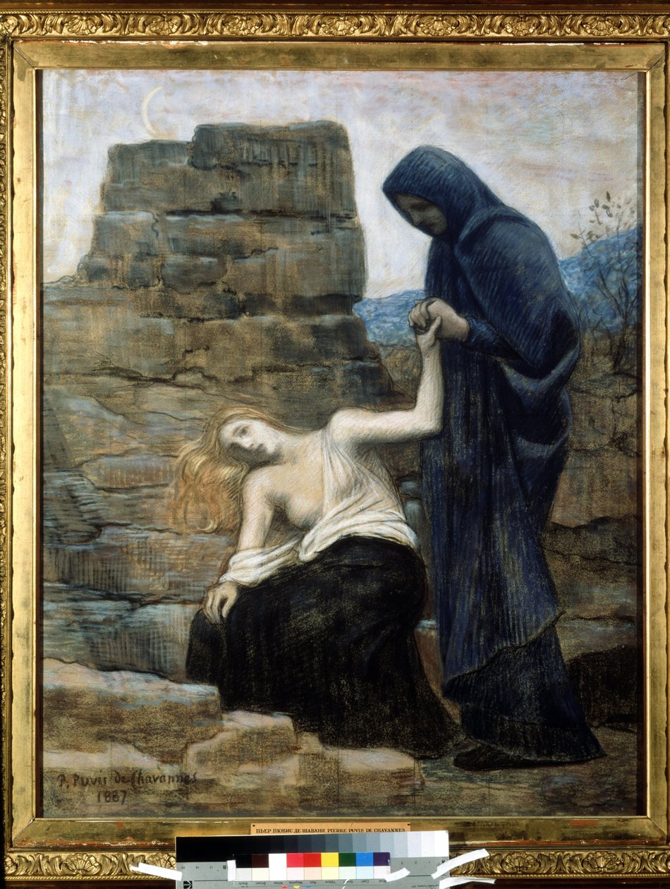"Soucit"" Obraz Pierra Puvise de Chavannes (1824-1898) 1887 (symbolismus) Moskva, Puškinovo muzeum výtvarných umění od Pierre Puvis de Chavannes