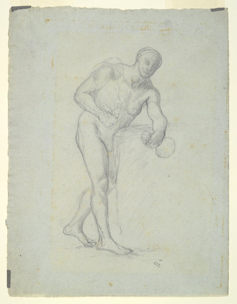 Nahá postava s baňkou od Pierre Puvis de Chavannes