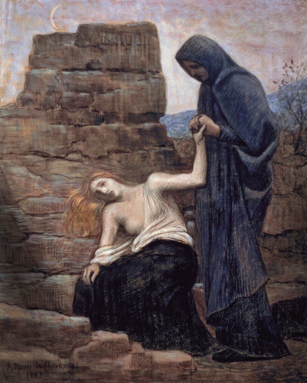 Škoda, 1887 (pastel na papíře) od Pierre Puvis de Chavannes