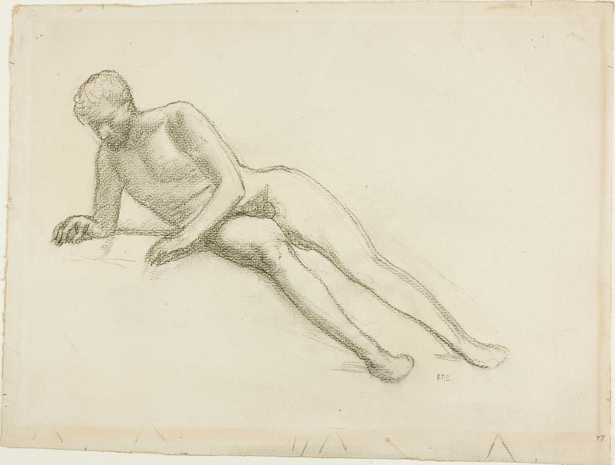 Ležící mužský akt od Pierre Puvis de Chavannes