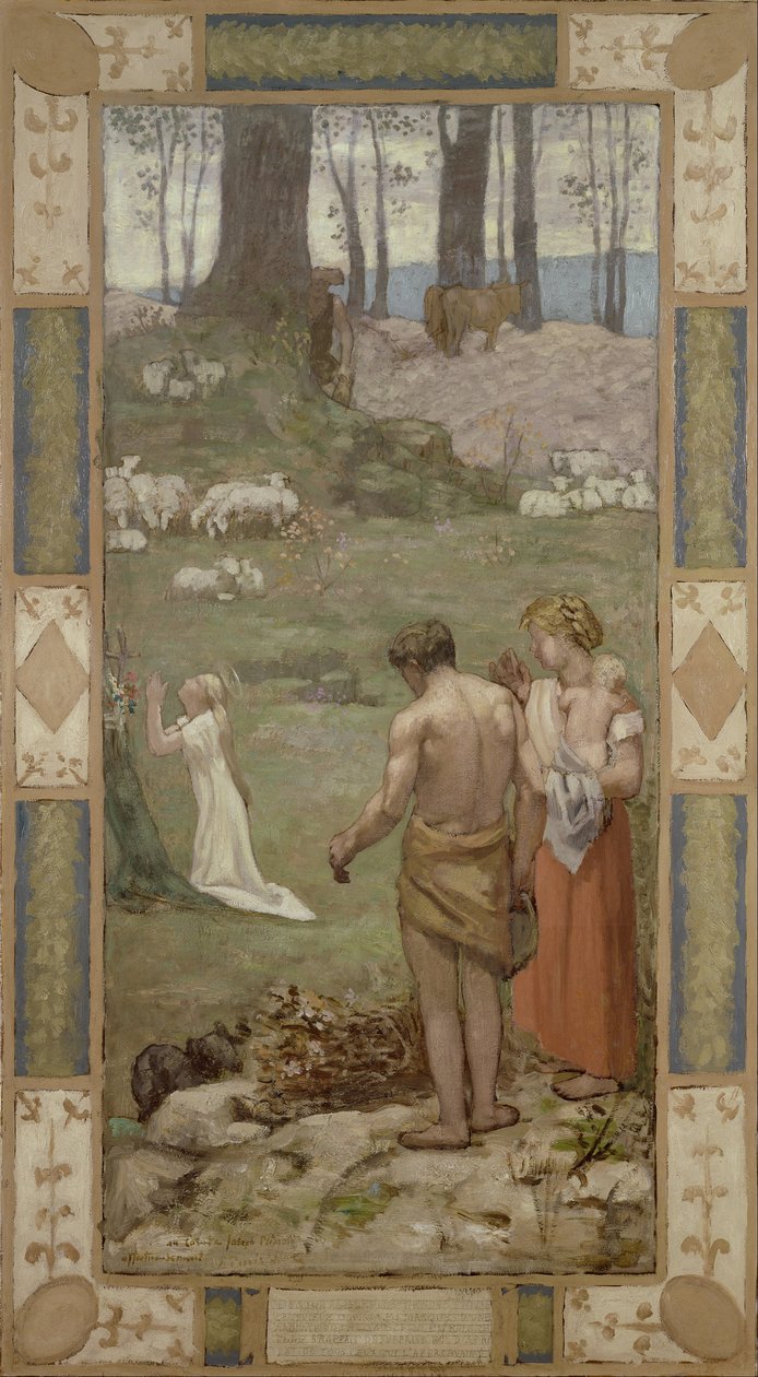 Svatá Genevieve jako dítě v modlitbě od Pierre Puvis de Chavannes