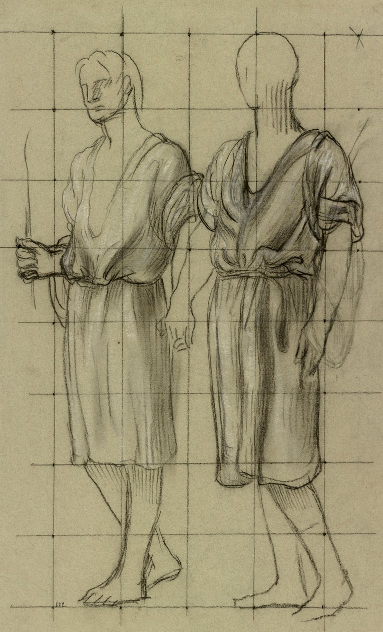 Studie dvou stojících postav od Pierre Puvis de Chavannes