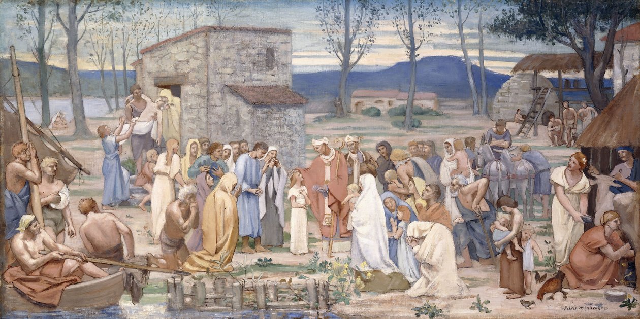 Dětství svaté Genevieve, 1874 od Pierre Puvis de Chavannes