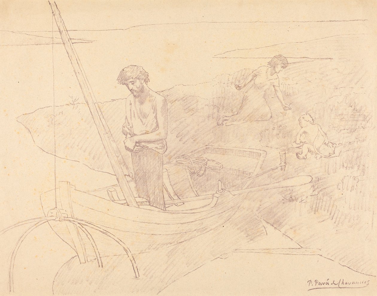 Chudák rybář od Pierre Puvis de Chavannes