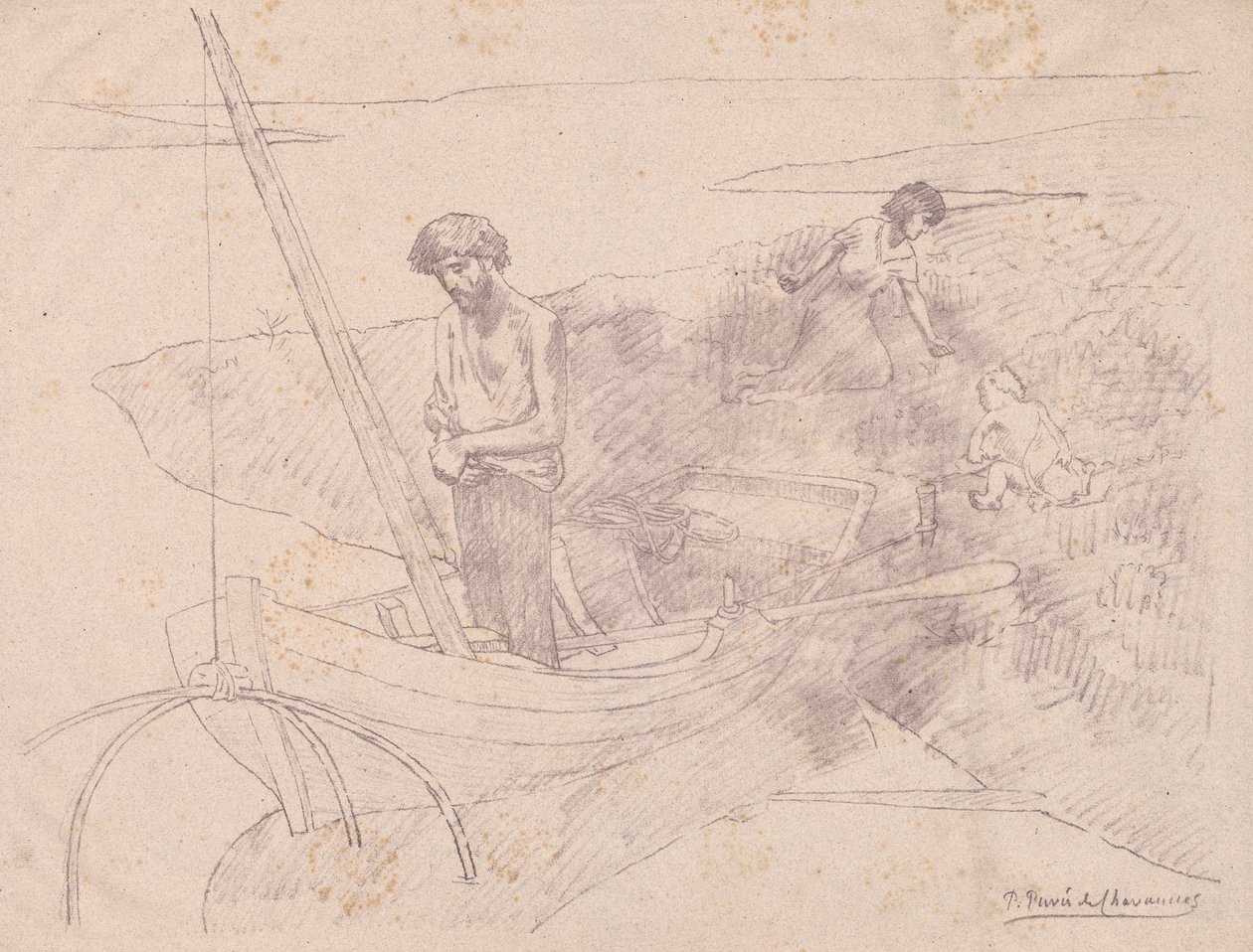 Chudák rybář od Pierre Puvis de Chavannes