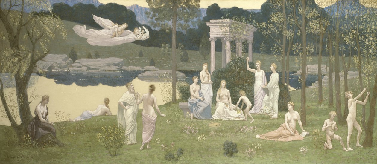 Posvátný háj, milovaný umění a múz od Pierre Puvis de Chavannes