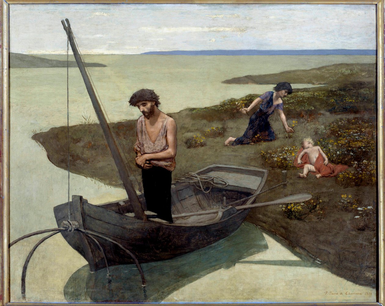 Chudý rybář Obraz Pierra Puvise de Chavannes (1824-1898) 1881 Ne. 1,55x1,92 m Paříž, musee d