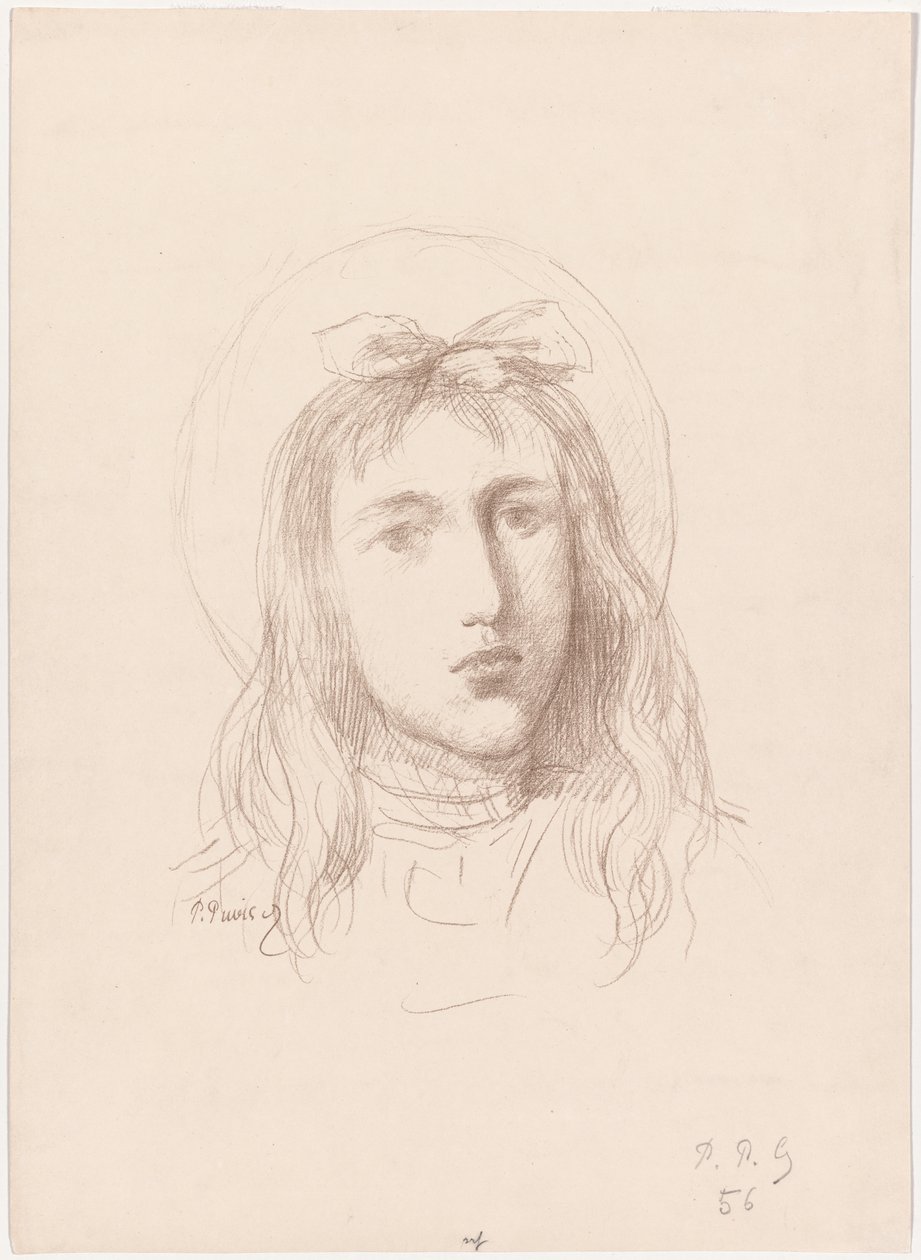 Dívčí hlava od Pierre Puvis de Chavannes