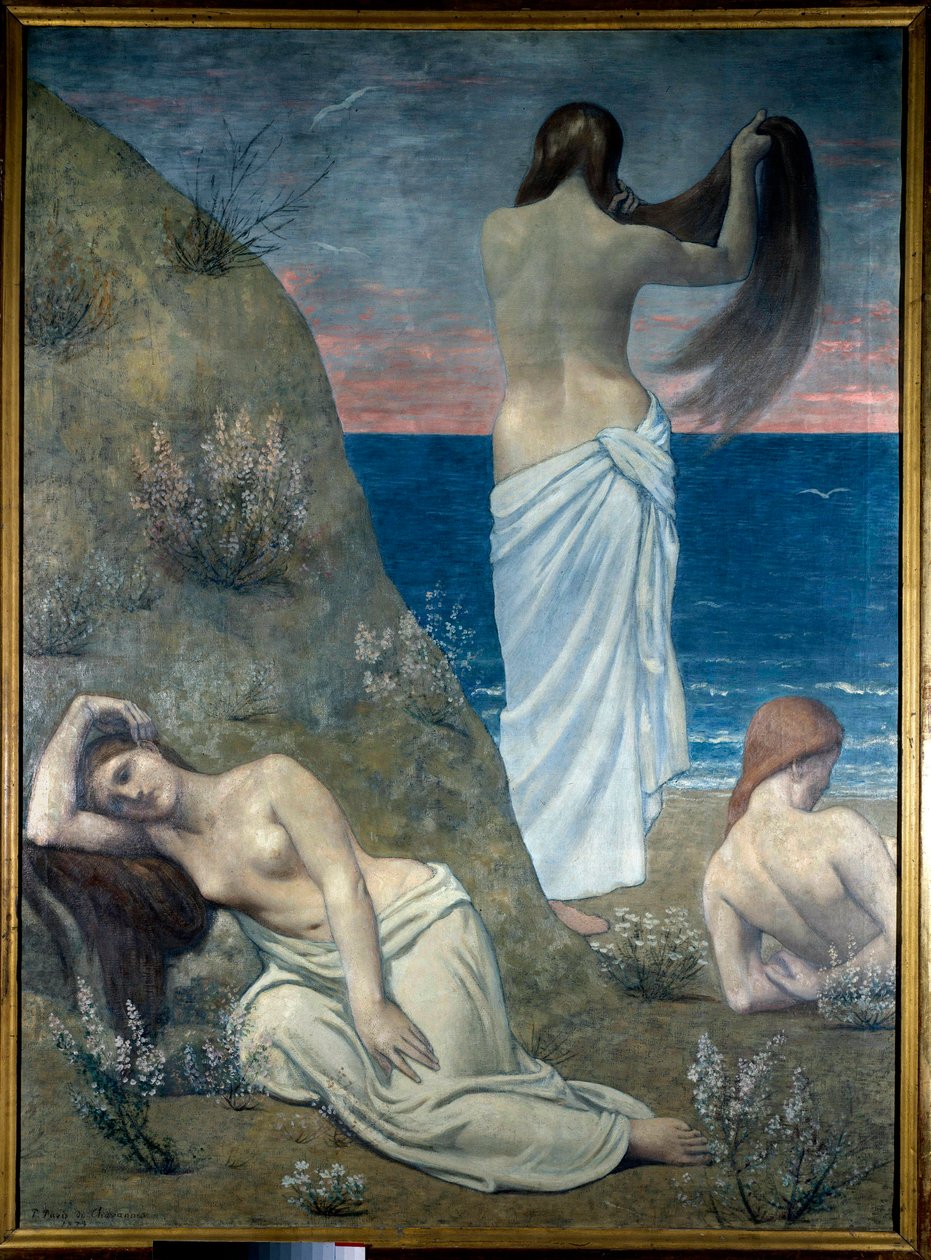 Mladé dívky u moře od Pierre Puvis de Chavannes