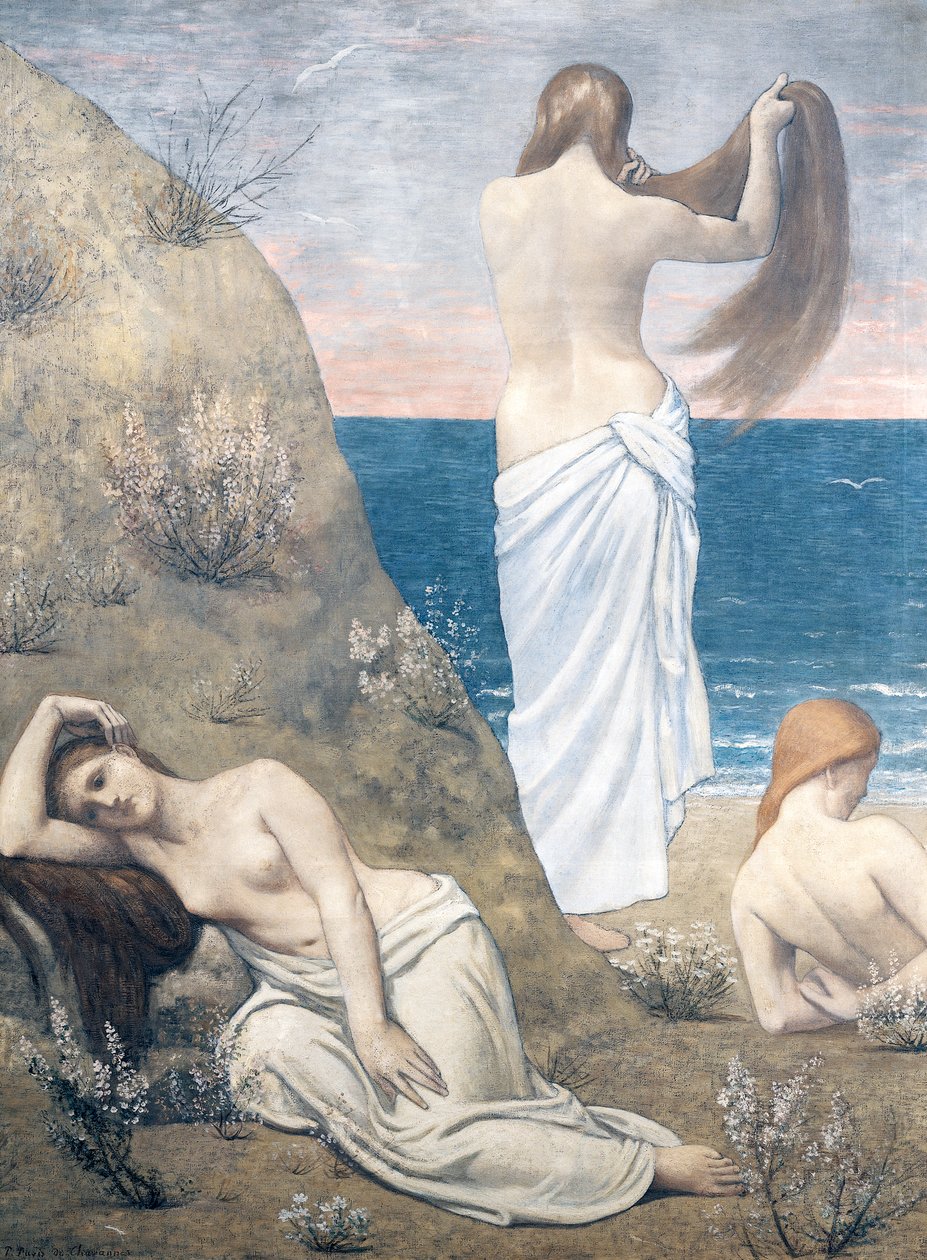 Mladé dívky u moře od Pierre Puvis de Chavannes