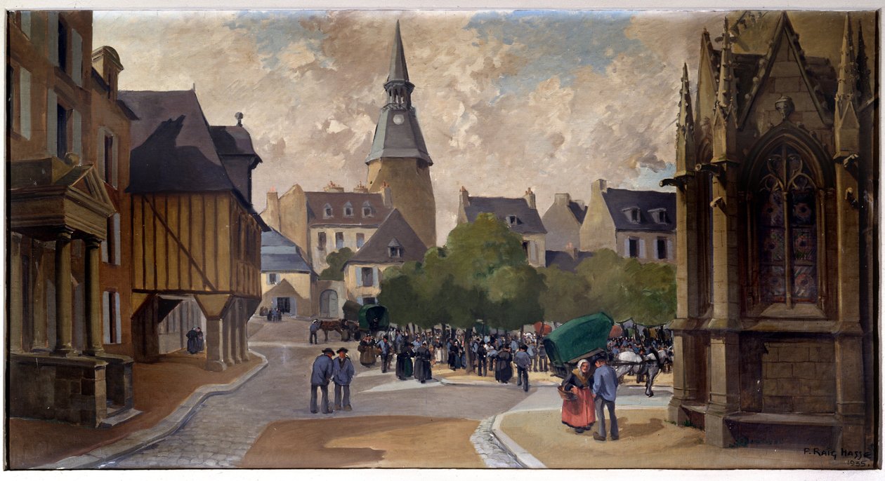 Telecí trh na Place St Sauveur, Dinan - P. Raig Hasse od Pierre Raighasse