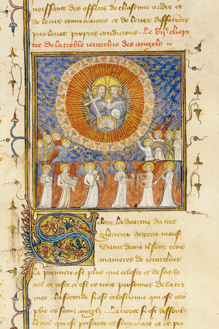 Detail stránky z "De Proprietatibus Rerum" od Bartholomea Anglicuse, ve francouzském překladu Jean Corbechon, c.1390 od Pierre Remiet