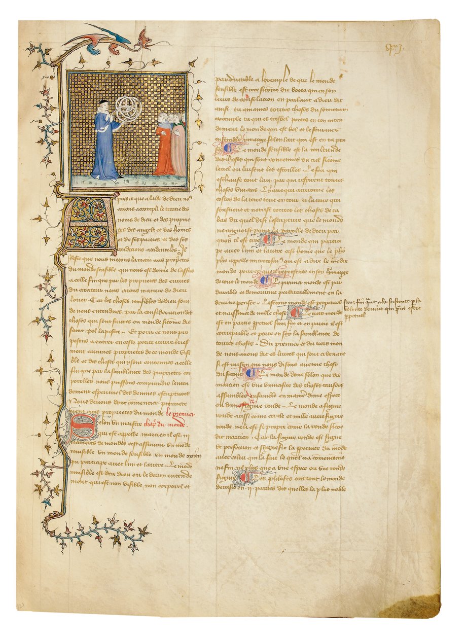 Stránka z „Vlastnosti věcí“ od Angličana Bartoloměje ve francouzském překladu Jeana Corbechona, kolem roku 1390 od Pierre Remiet