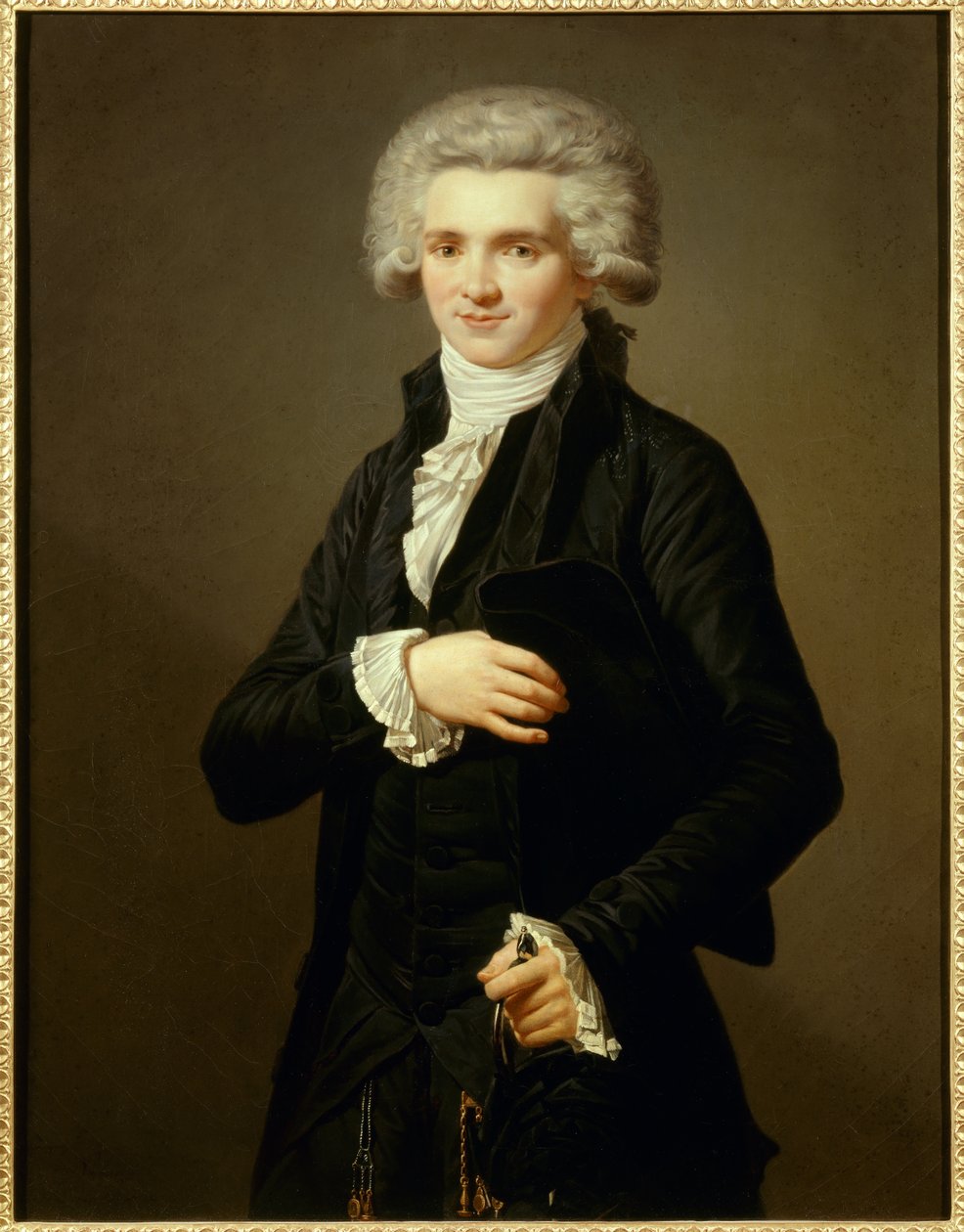 Portrét Maxmiliána od Robespierra (1758-1794) konvenční v oděvu zástupce třetího státu. Obraz Pierra Vignerona (1789-1872) Ec. Fr. od Pierre Roch Vigneron