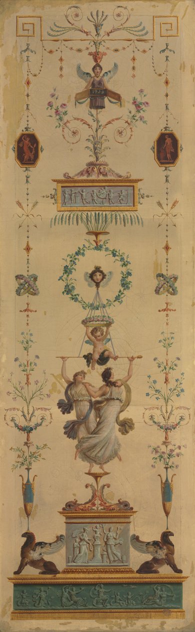 Dekorativní panel, 90. léta 18. století. od Pierre Rousseau