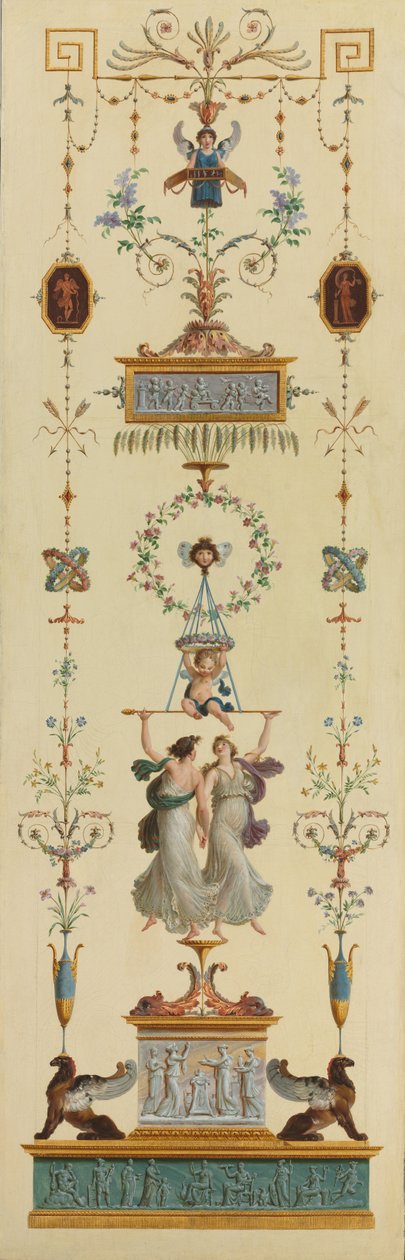 Dekorativní panel, 90. léta 18. století. od Pierre Rousseau