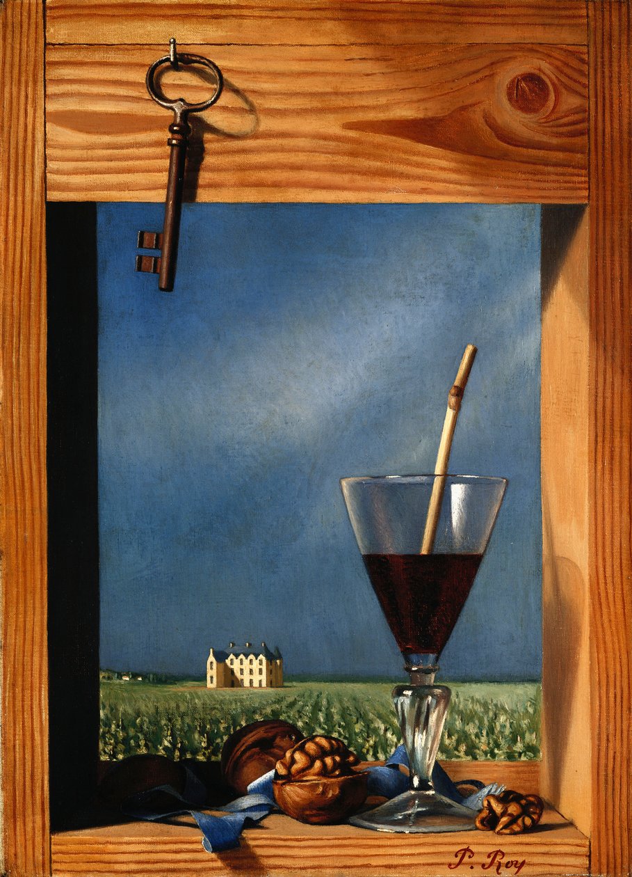 Sklenka vína před zámkem; Verre de vin devant un chateau od Pierre Roy