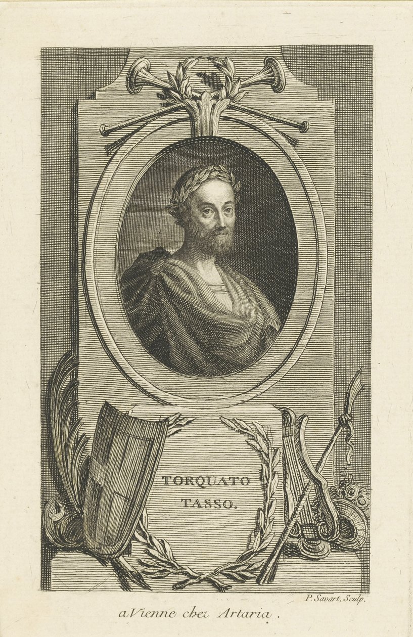 Portrét Torquato Tasso 1544-1595, cca 1770. od Pierre Savart