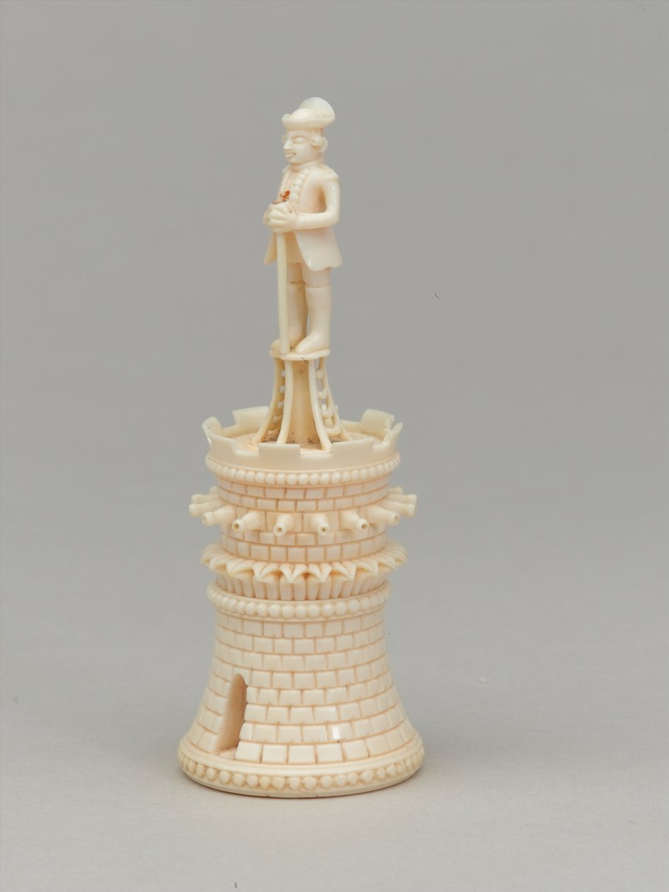 Bílá věž, šachová figurka, Indie, cca 1820 od Pierre Simon Dequoy