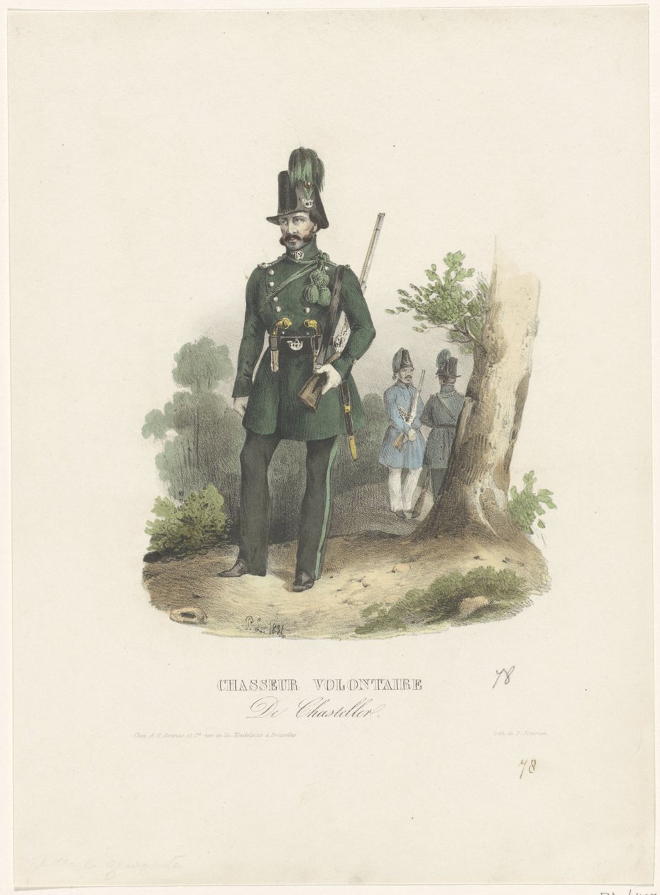 Belgický dobrovolný lovec, 1831 Chasseur Volontaire De Chasteller (titul na předmětu) od Pierre Simonau
