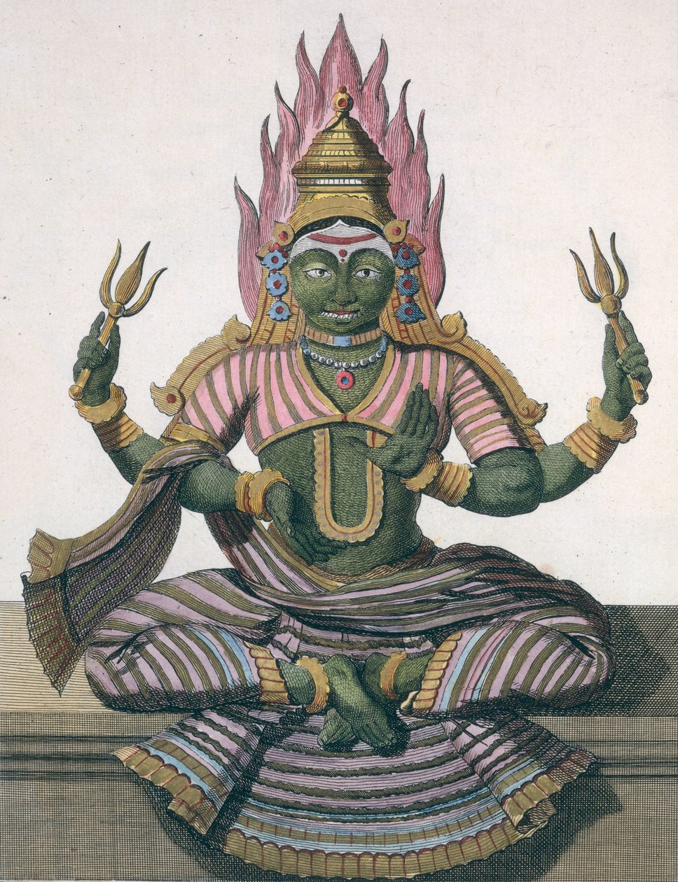 Parvati, z „Voyage aux Indes et a la Chine“ od Pierra Sonnerata, vyryto Poissonem, publikováno 1782 od Pierre Sonnerat