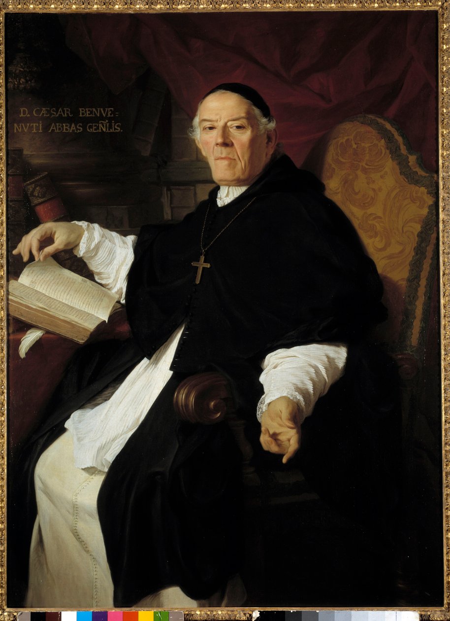Portrét Dona Cesare Benvenutiho (1669-1746), generálního abbé kongregace kanovníků Latranského malířství od Pierra Subleyrase (1699-1749) 1742 Sun. 1,38x1,01 m - Portrét Dona Cesare Benvenutiho (1669-1746), generálního opata lateránské kongregace od Pierre Subleyras