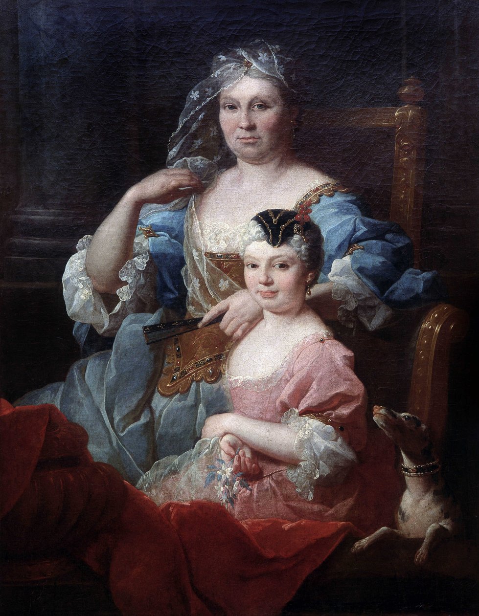 Portrét Madame Poulhariex a její dcery od Pierre Subleyras