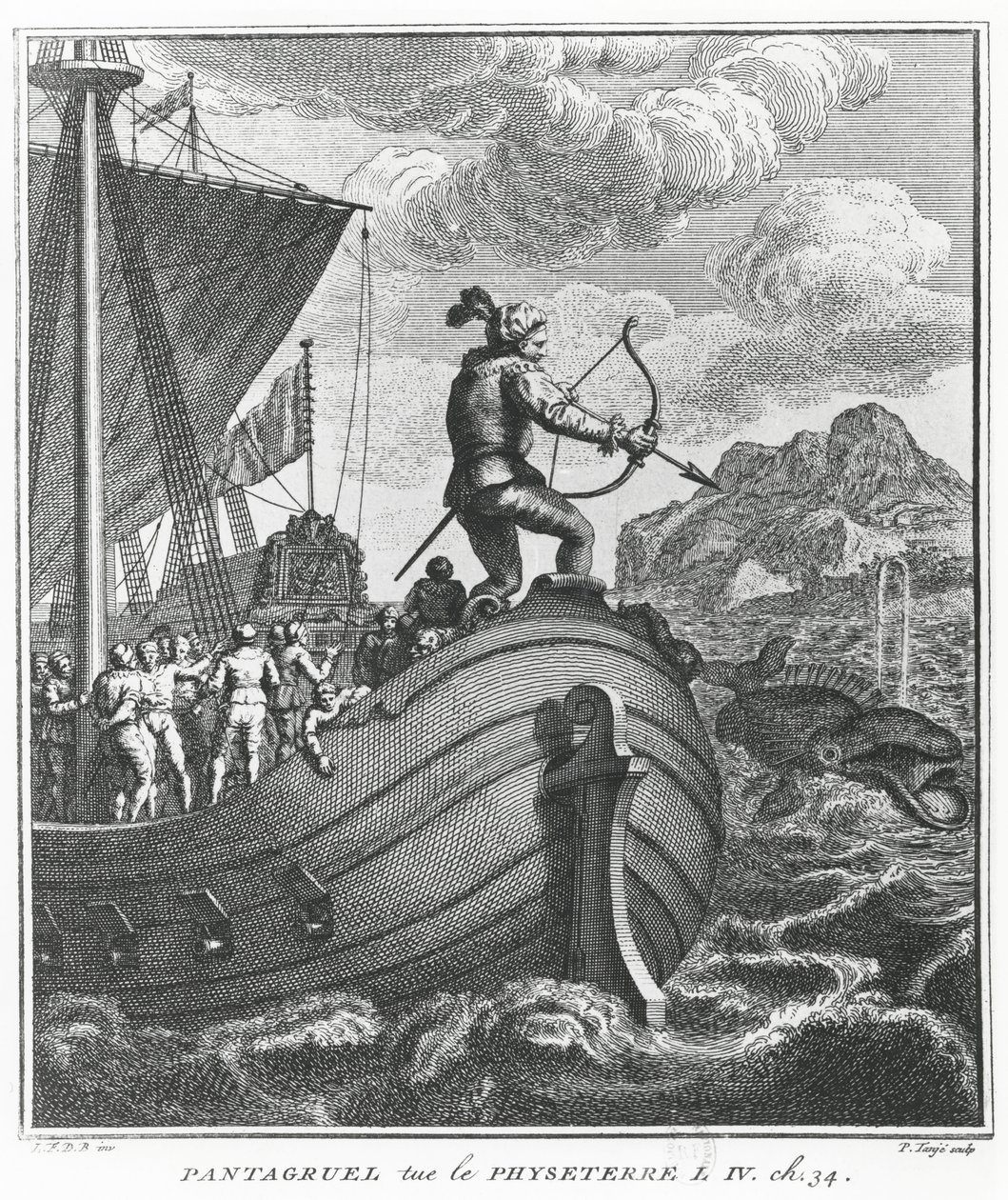 Pantagruel zabíjí Physetera, ilustrace z 