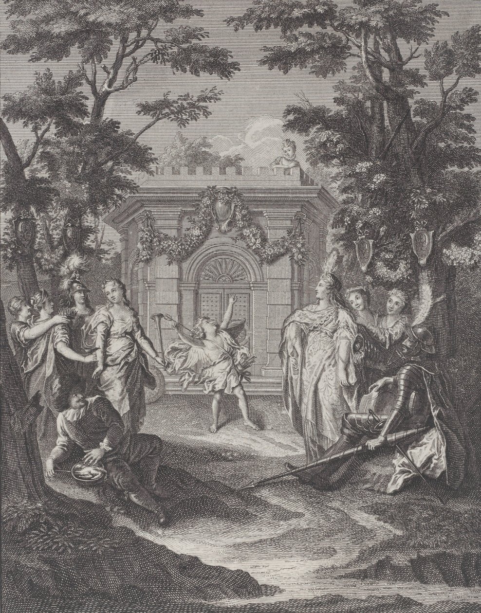 Deska 13: Vstup lásky a bohatství na Gamacheovu svatbu Vstup lásky a bohatství..., 1745. od Pierre Tanje
