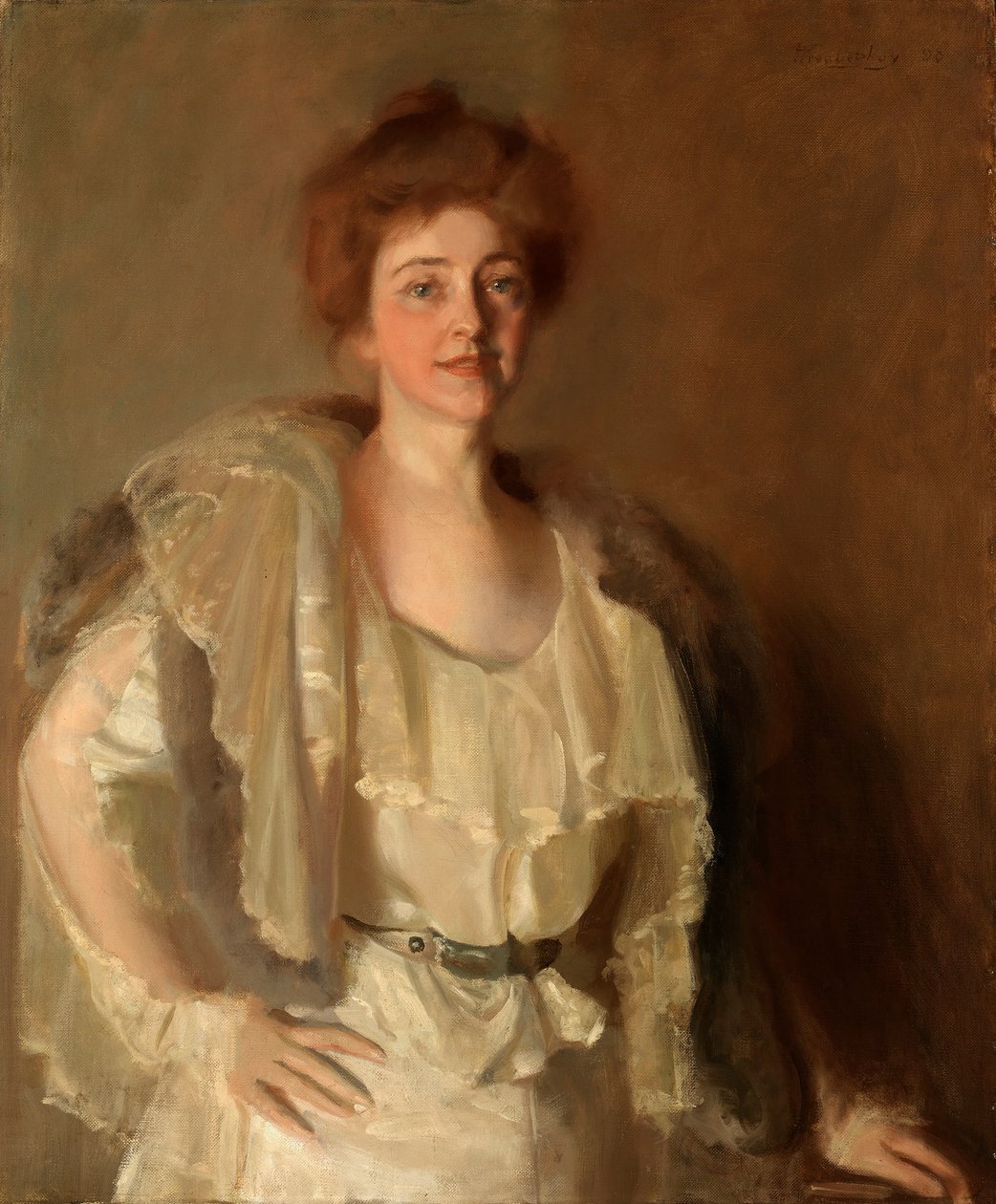Alice Barney v bílé a hnědé barvě od Pierre Troubetzkoy