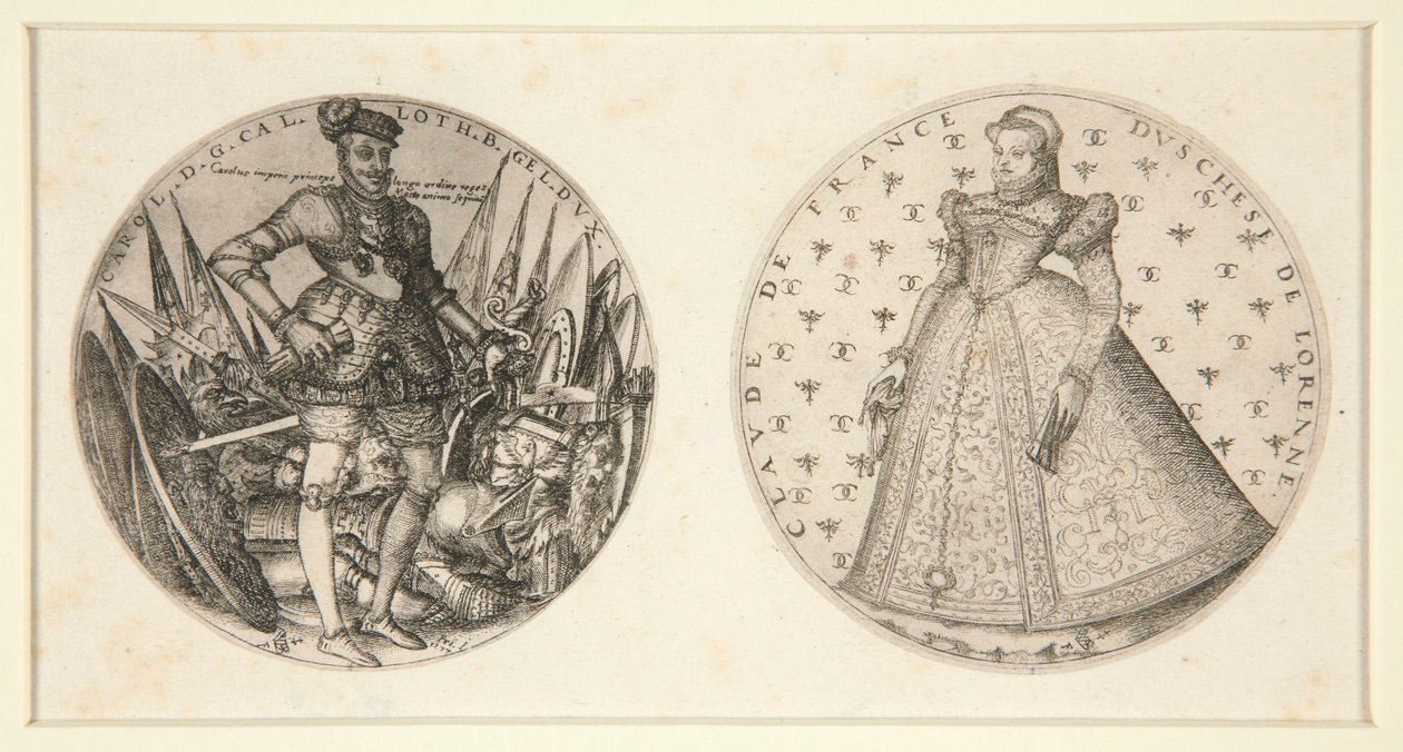 Charles III vévoda z Lotrinska a Claude z Francie od Pierre Woeiriot