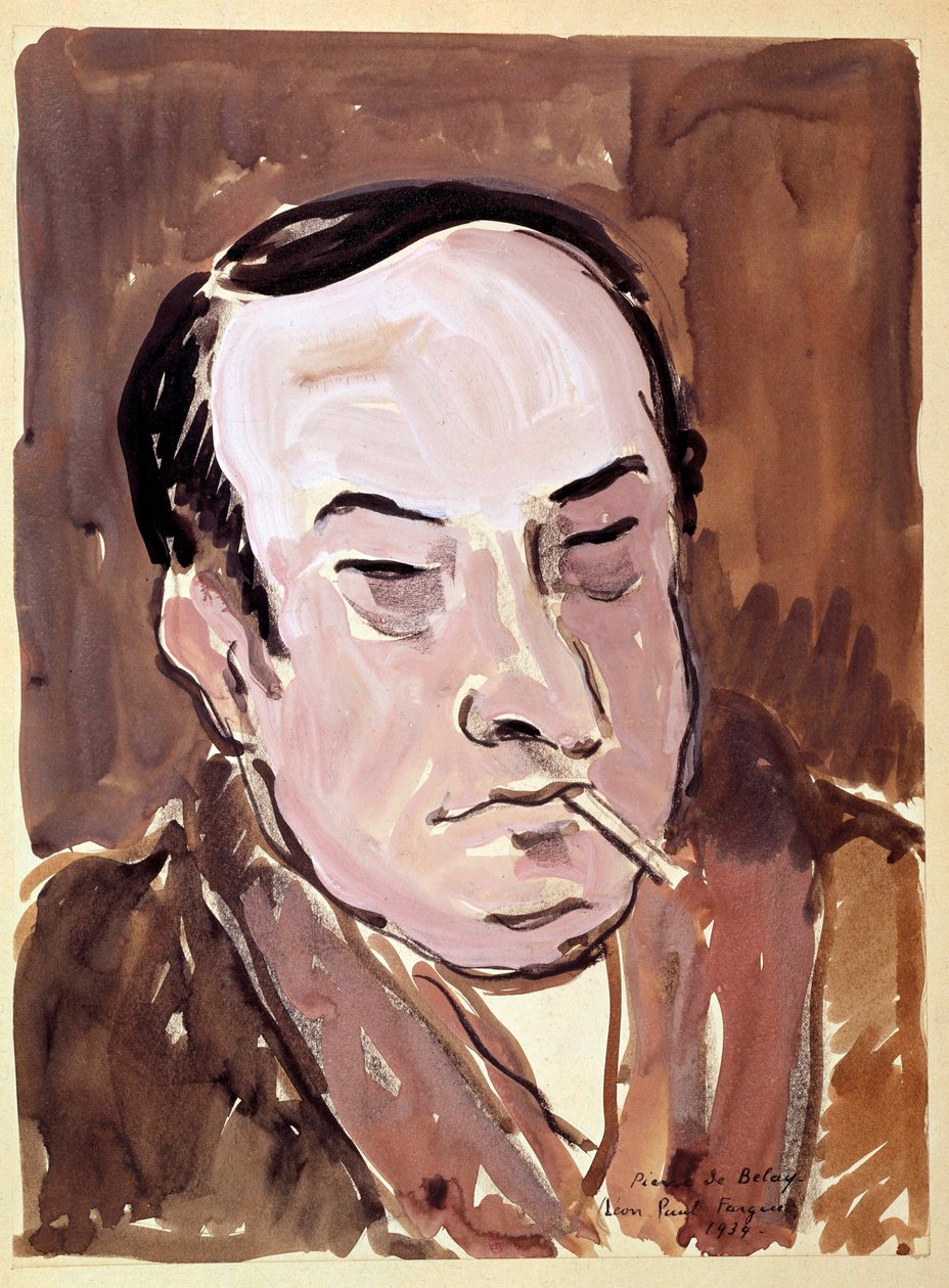 Portrét Leon Paul Fargue (1876-1947) básník Kresba Pierre de Belay (1890-1947) 1934. Paris, B.N. od Pierre de Belay